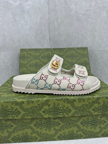 Gucci Double G Web-Strap Platform Sandals