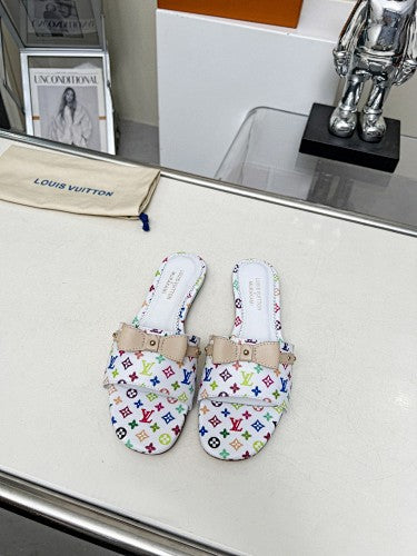 Louis Vuitton Multicolor Monogram Flat Slide Sandals