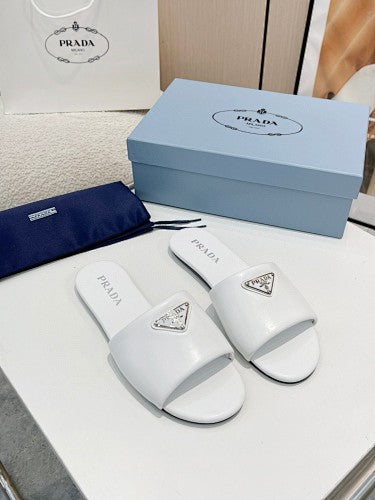 Prada Triangle Logo slide sandals