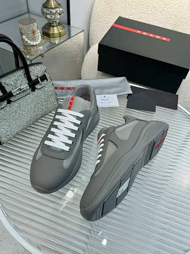 Prada Collapse–style Re-Nylon leather sneakers