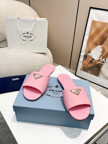 Prada Triangle Logo slide sandals