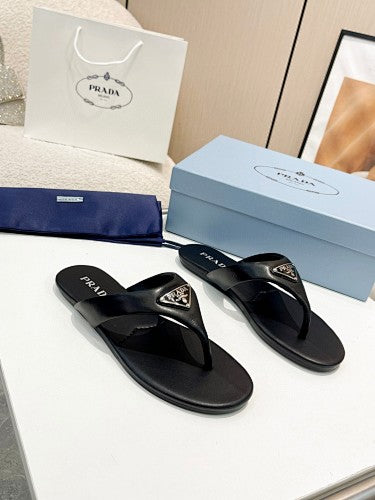 Prada Triangle Logo thong sandals