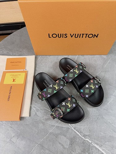 Louis Vuitton Multicolor Monogram Double-Strap Slide Sandals