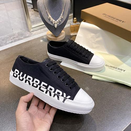 Burberry Logo-Print Cotton Canvas Low-Top Sneakers