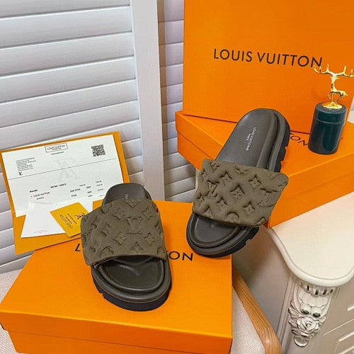 Louis Vuitton Monogram Puffy Platform Slide Sandals