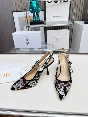 Dior J’Adior Embroidered Slingback Pumps