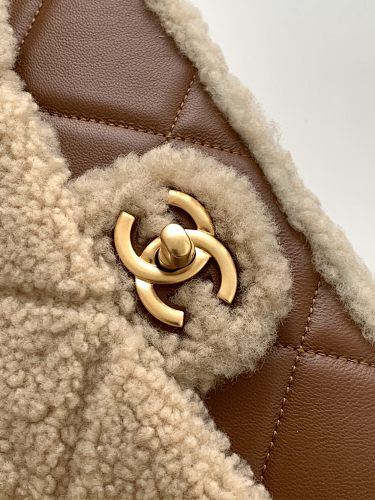 Chanel Shearling Quilted Flap Bag
