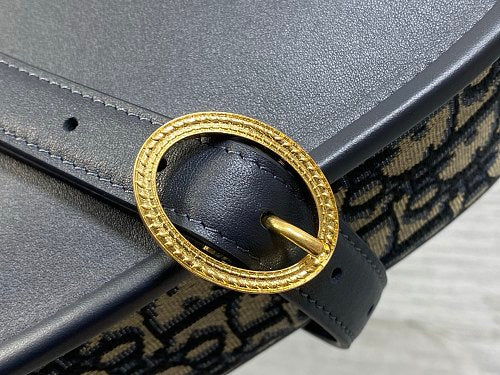 Dior 30 Montaigne Small Bag in Blue Dior Oblique Jacquard