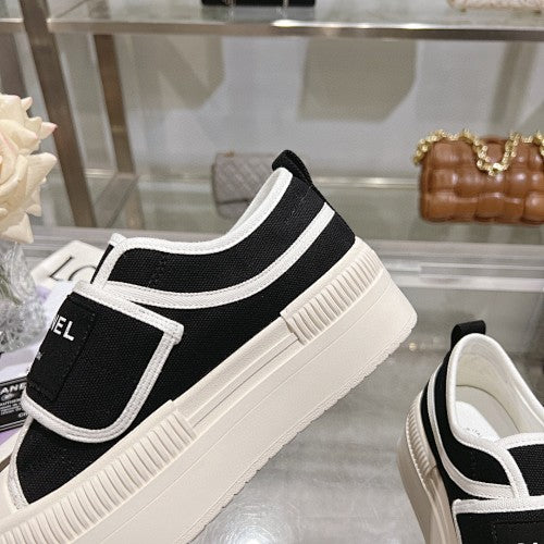 Chanel black-and-white Mary Jane platform sneakers