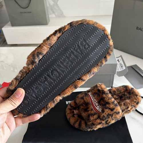 Balenciaga furry slide sandals