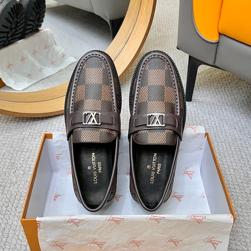 Louis Vuitton LV Initials Damier Ebene Chunky Lug-Sole Loafers