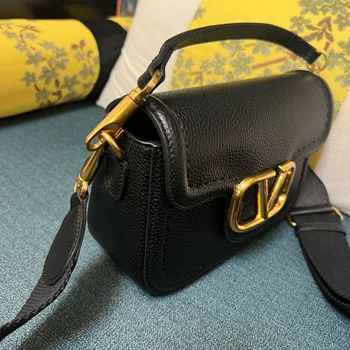 Valentino Garavani VLogo Signature Black Leather Shoulder Bag