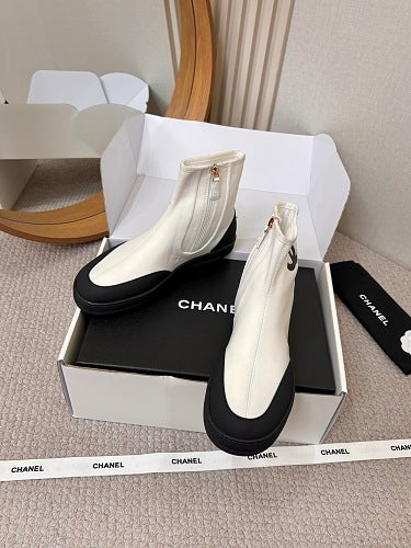 Chanel CC Logo Sock Ankle Boots
