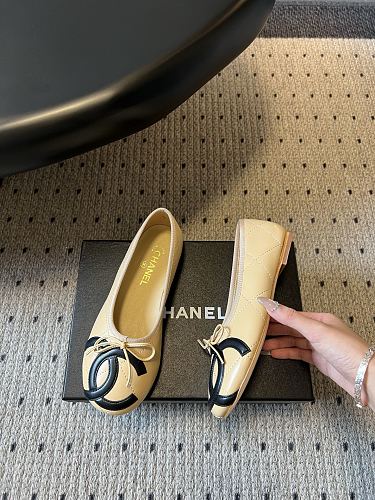 Chanel Oversized CC Logo Ballet Flats