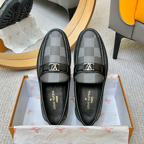 Louis Vuitton LV Initials Damier Graphite Lug-Sole Loafers