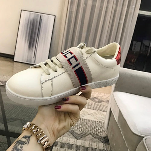 Gucci Ace Logo-Stripe Leather Sneakers