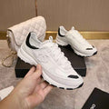 Chanel CC White & Black Low-Top Runner Sneakers           `
