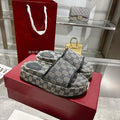Gucci GG Monogram Canvas Flat Slide Sandals