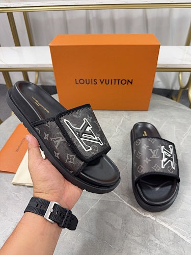 Louis Vuitton Monogram LV Initials Pool Slide Sandals