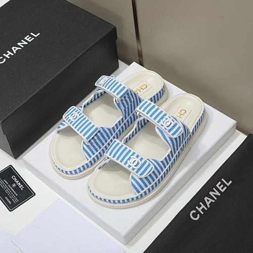 Chanel CC Double-Strap Platform Sandals