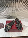Gucci GG Monogram Horsebit Flat Slide Sandals