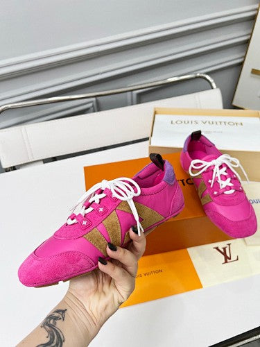 Louis Vuitton LV V-Sign Suede & Nylon Low-Top Sneakers