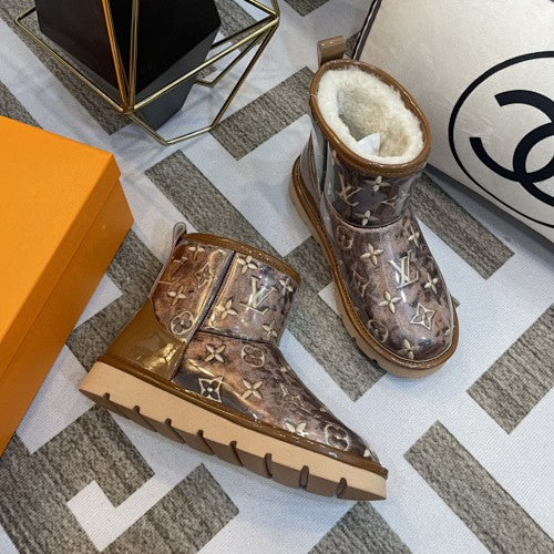 Louis Vuitton Monogram Shearling Ankle Boots
