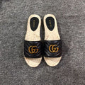 Gucci GG Marmont Matelassé Leather Espadrille Slides
