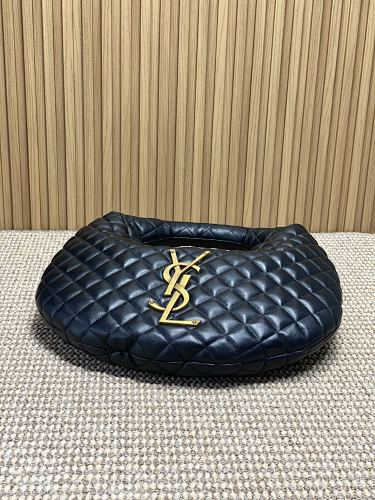 Saint Laurent (YSL) Black Quilted Icare-Style Hobo Bag