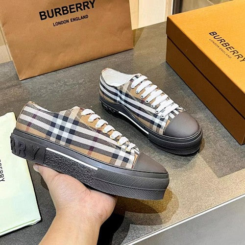 Burberry Check Low-Top Platform Sneakers