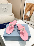 Prada Triangle Logo thong sandals