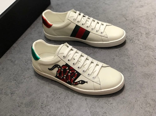 Gucci Ace Kingsnake Embroidered Web Sneakers