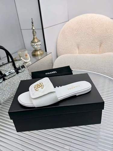 Chanel Quilted CC Logo Slide Sandals