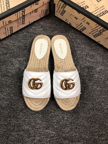 Gucci GG Marmont Matelassé Leather Espadrille Slides