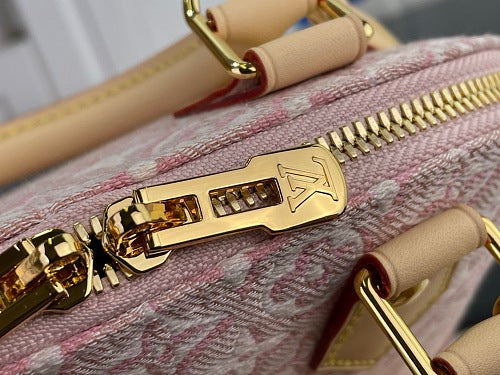 Louis Vuitton Alma BB Monogram Emblème Rose Ruban Jacquard