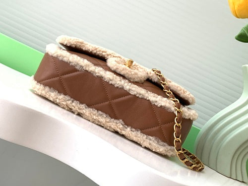 Chanel Shearling Quilted Flap Bag