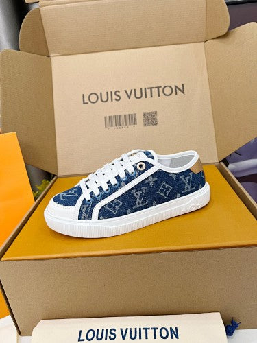 Louis Vuitton LV Trainer–style Monogram Denim Low-Top Sneakers