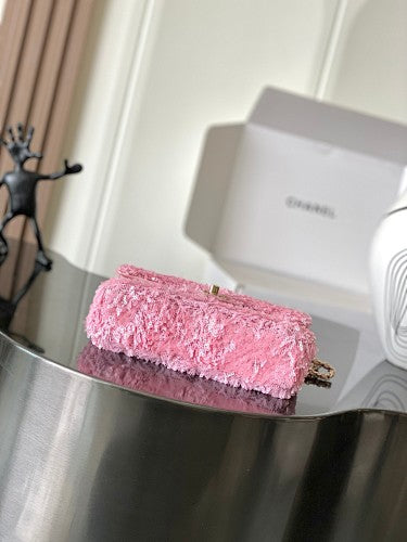 Chanel Pink Fringed Sequin Flap Bag