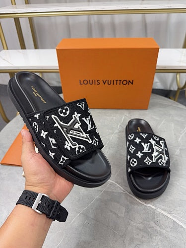 Louis Vuitton Monogram LV Initials Pool Slide Sandals
