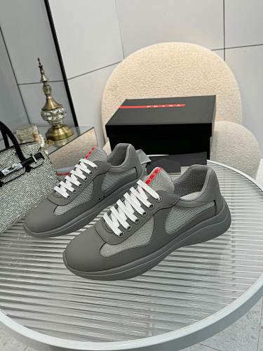 Prada Collapse–style Re-Nylon leather sneakers