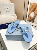 Prada Triangle Logo thong sandals