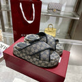 Gucci GG Supreme Canvas Crossover Platform Sandal