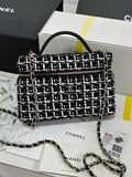 Chanel Black & White Tweed Vanity Case