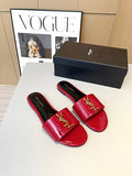 Saint Laurent YSL Cassandre Logo slide sandals
