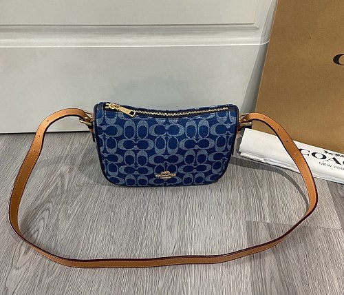Coach Blue Denim Signature C Teri Shoulder Bag