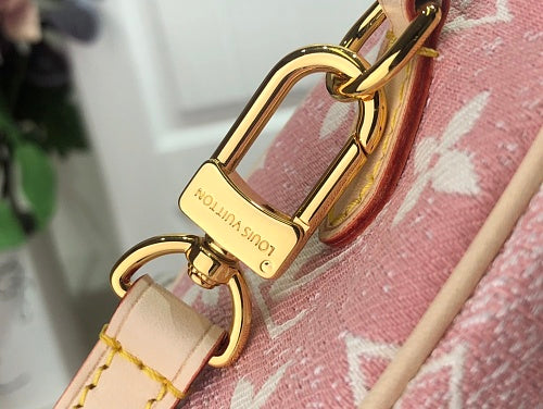 Louis Vuitton Nano Speedy Pink Monogram Jacquard Denim