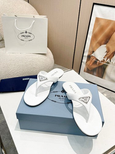 Prada Triangle Logo thong sandals