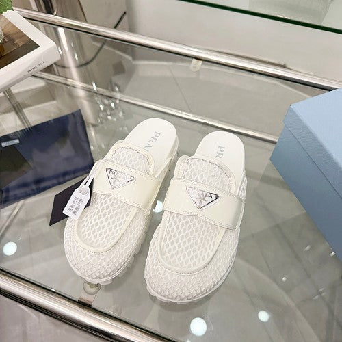 Prada Technical Mesh Open-Back Mule Loafers