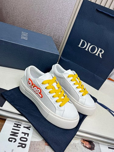 Dior White Oblique Platform Sneakers