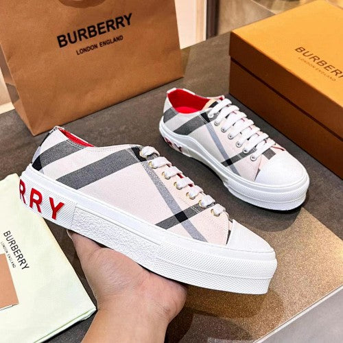 Burberry Check Low-Top Platform Sneakers